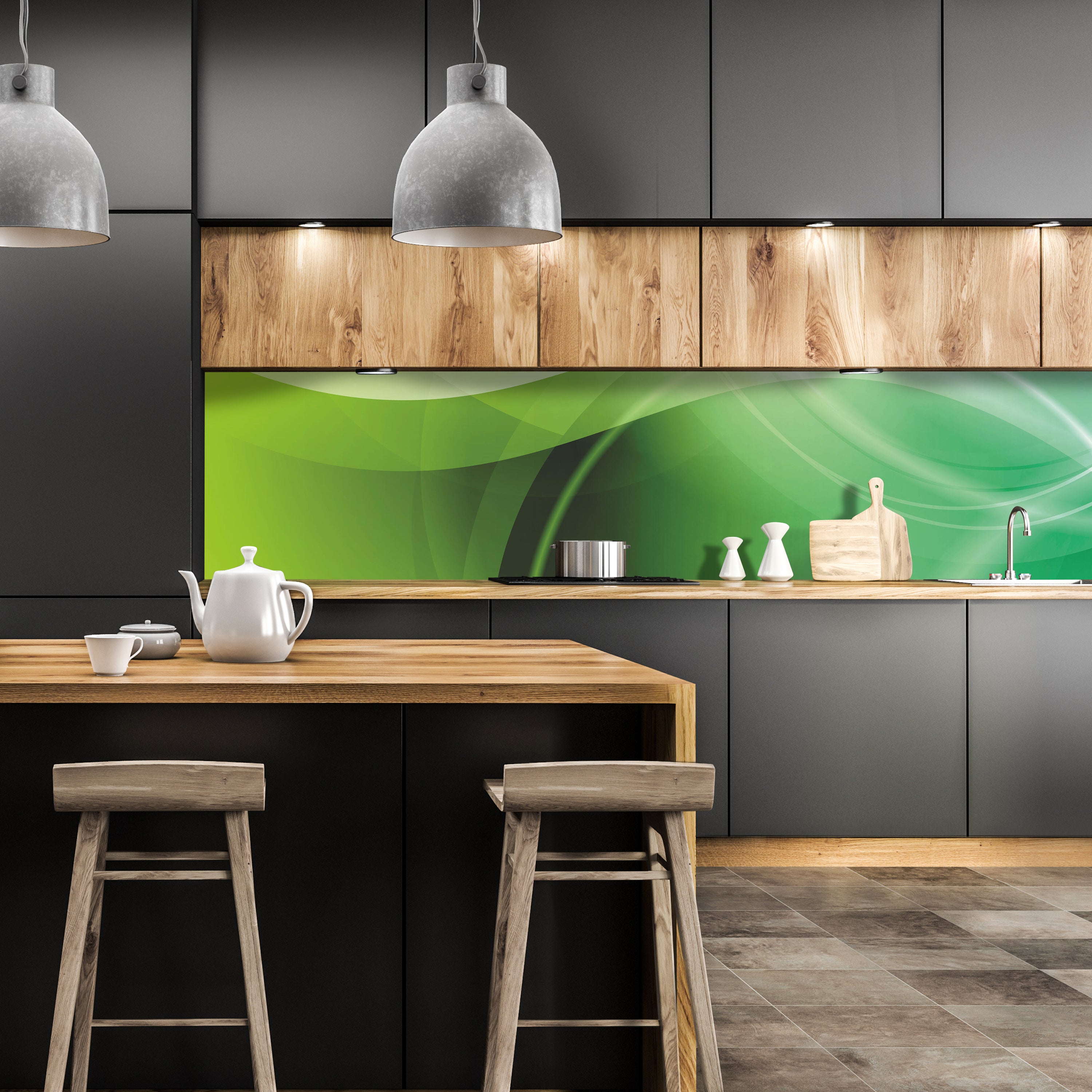 Küchenrückwand Abstrakt Grüner Traum M0429 entdecken - Bild 1