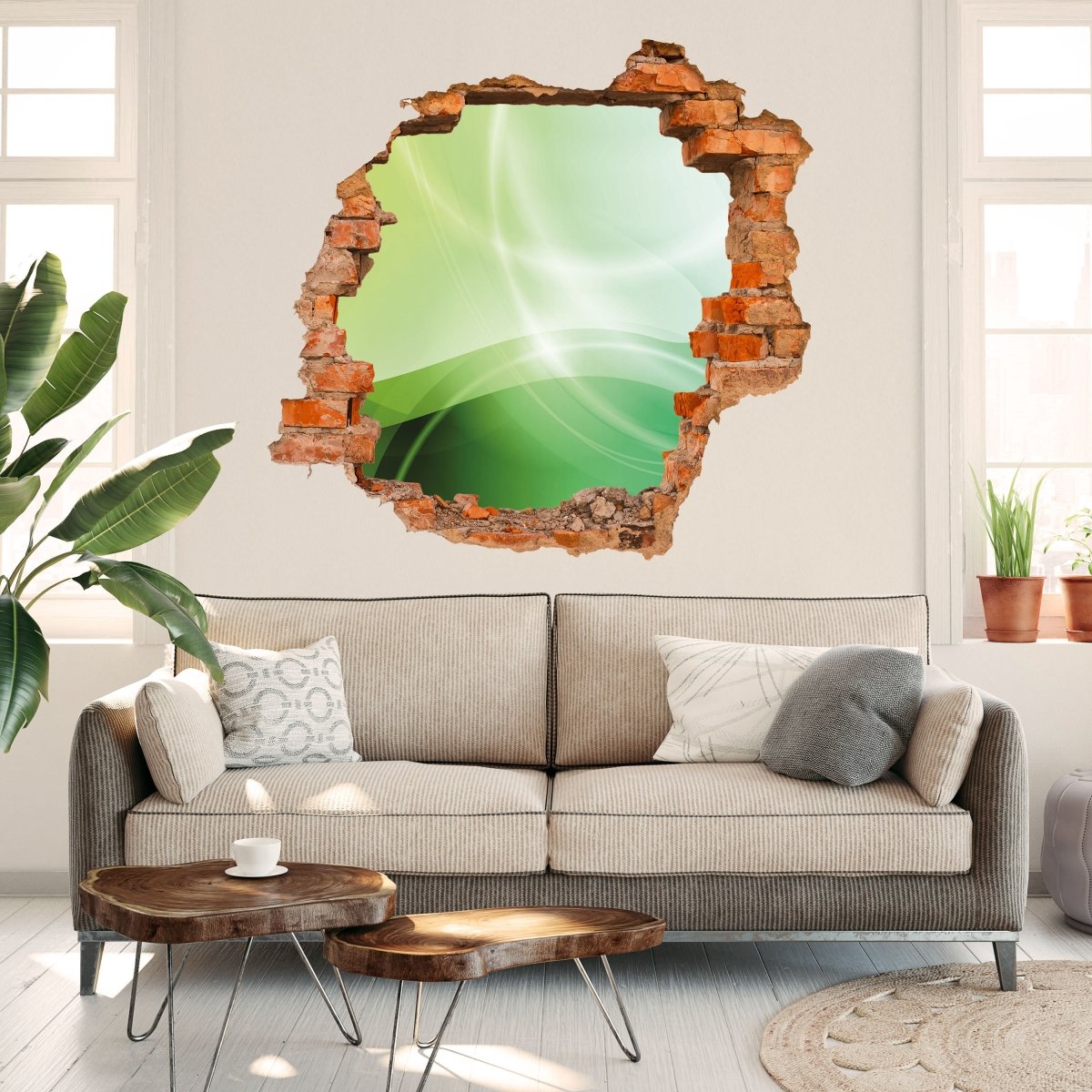 3D Wall Sticker Abstract Green Dream - Wall Decal M0429