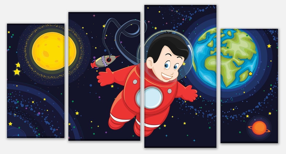 Stretched Canvas Print Boy In Space M0430