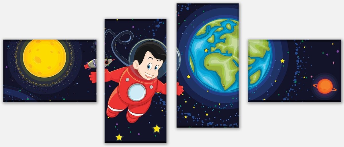 Stretched Canvas Print Boy In Space M0430