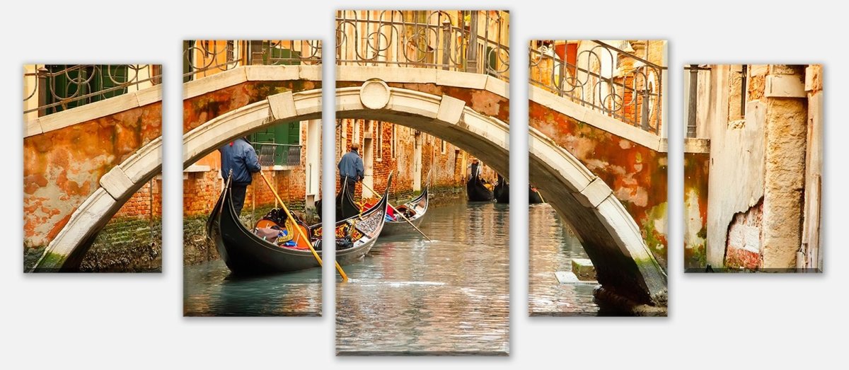 Leinwandbild Mehrteiler Gondeln in Venedig M0446 entdecken - Bild 1