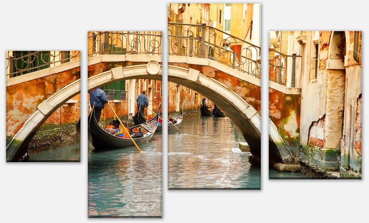Stretched Canvas Print Gondolas in Venice M0446