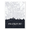 Tableau sur toile Plan de la ville, format portrait, Francfort-sur-le-Main, Allemagne, Skyline M0451