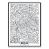 Leinwandbild Stadt Karte, Hochformat, Berlin, Deutschland, Hauptstadt, BLN M0454