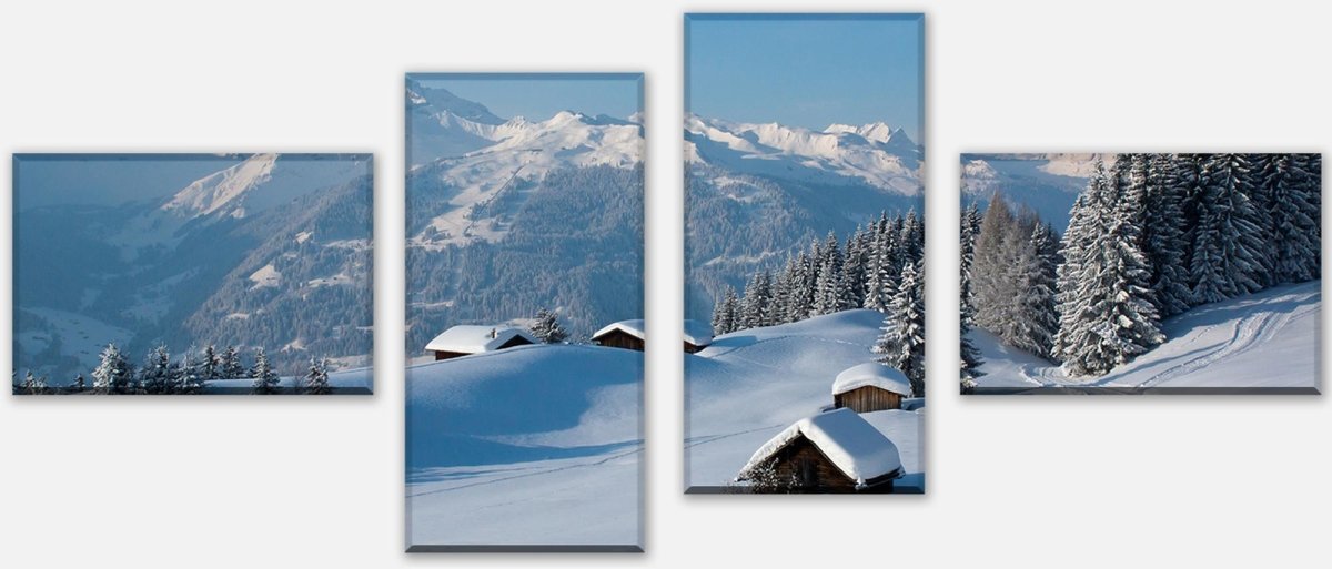 Leinwandbild Mehrteiler Winterwanderung M0455