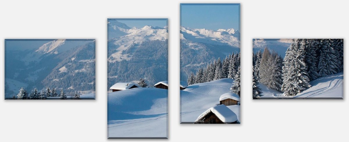 Leinwandbild Mehrteiler Winterwanderung M0455