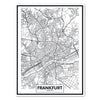 Tableau sur toile Plan de la ville Portrait Francfort Allemagne Plan Rues M0458