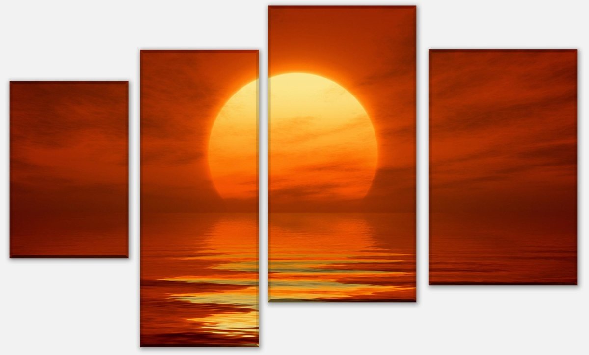 Leinwandbild Mehrteiler Roter Sonnenuntergang M0459