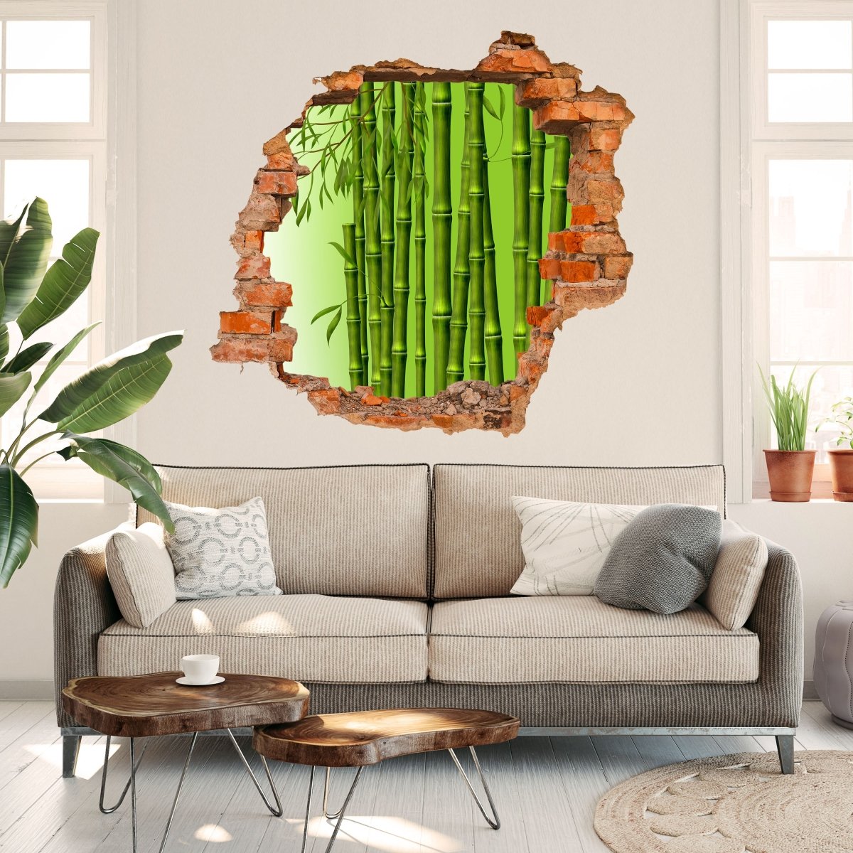 Sticker mural 3D branches de bambou - Wall Decal M0461