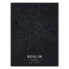 Tableau sur toile Plan de la ville Portrait Berlin Allemagne Rues Anthracite M0462