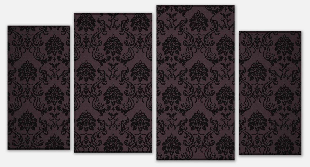 Canvas Print Divider Baroque Pattern Black M0464