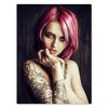 Leinwandbild Models, Hochformat, Tattoos, Frau, Pink, Makeup, Model, Kunst M0465