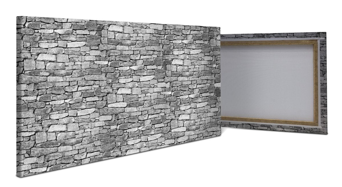 Leinwandbild Natursteinmauer Grau M0472 - Bild 1