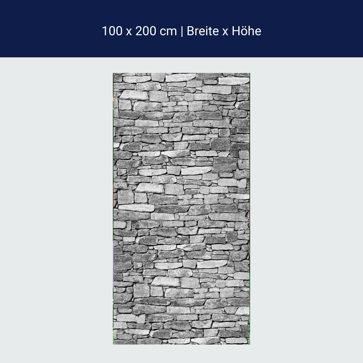 Türtapete Natursteinmauer Grau M0472