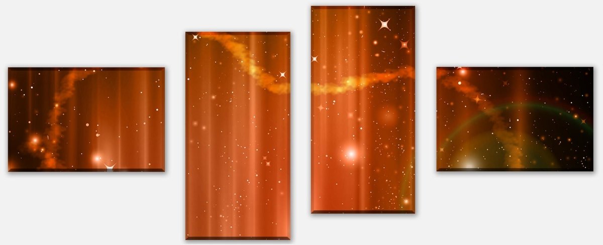 Leinwandbild Mehrteiler Orangener Nebel M0477