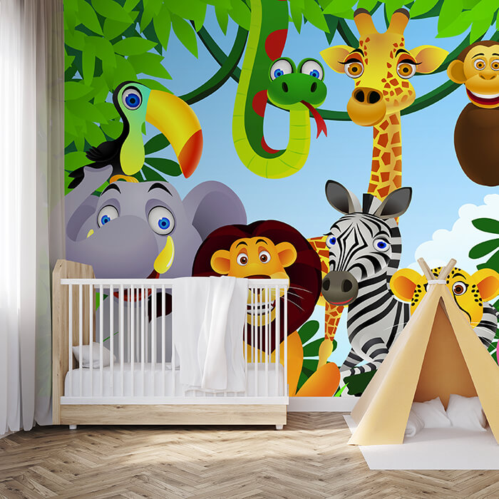 Fototapete Kinderzimmer Dschungelfreunde M0496 - Bild 1