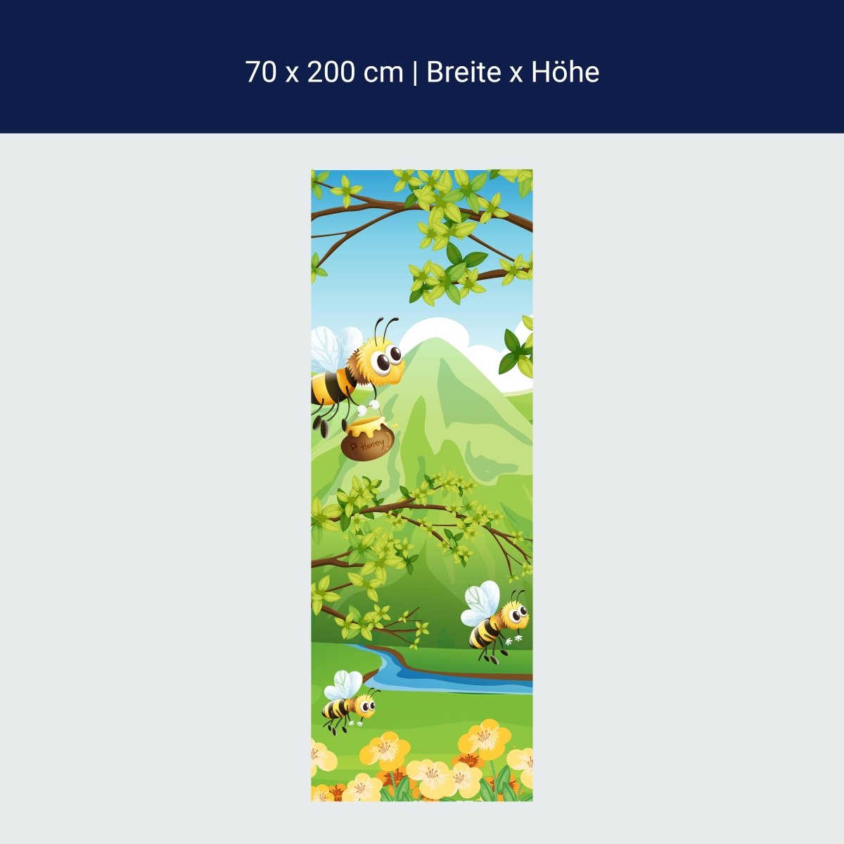 Door wallpaper honey bees M0497