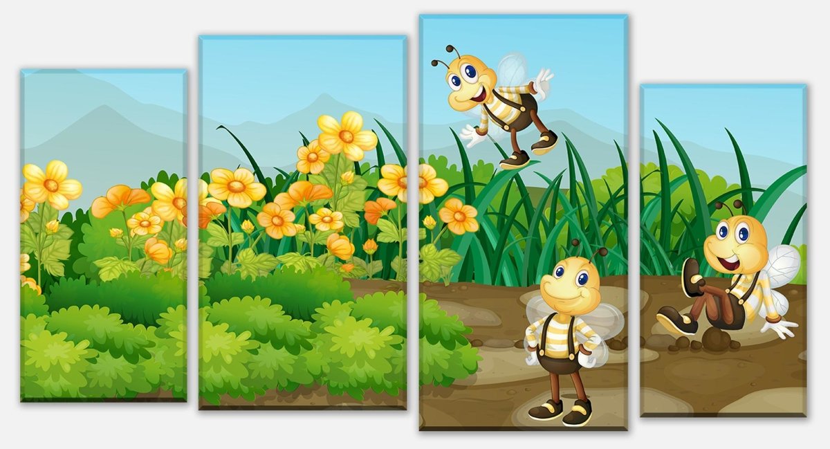 Canvas Print Panel Bees in the garden M0498