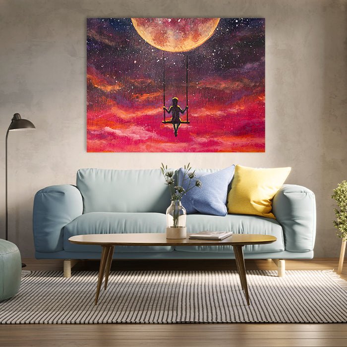 Leinwandbild Malerei Mond Querformat M0499 kaufen - Bild 3