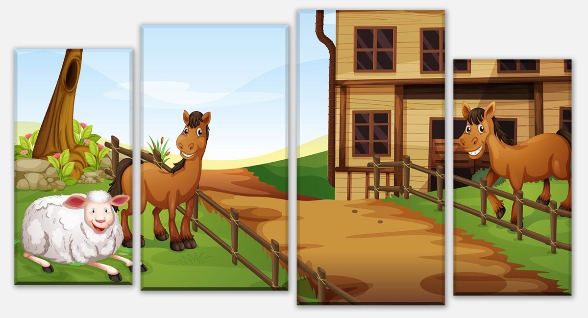 Canvas print Divider horse farm M0501