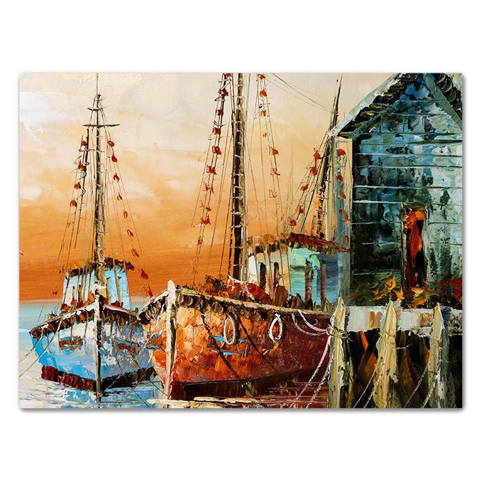 Leinwandbild Malerei Boote Querformat M0504 kaufen - Bild 1