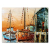 Canvas print painting, boats M0504