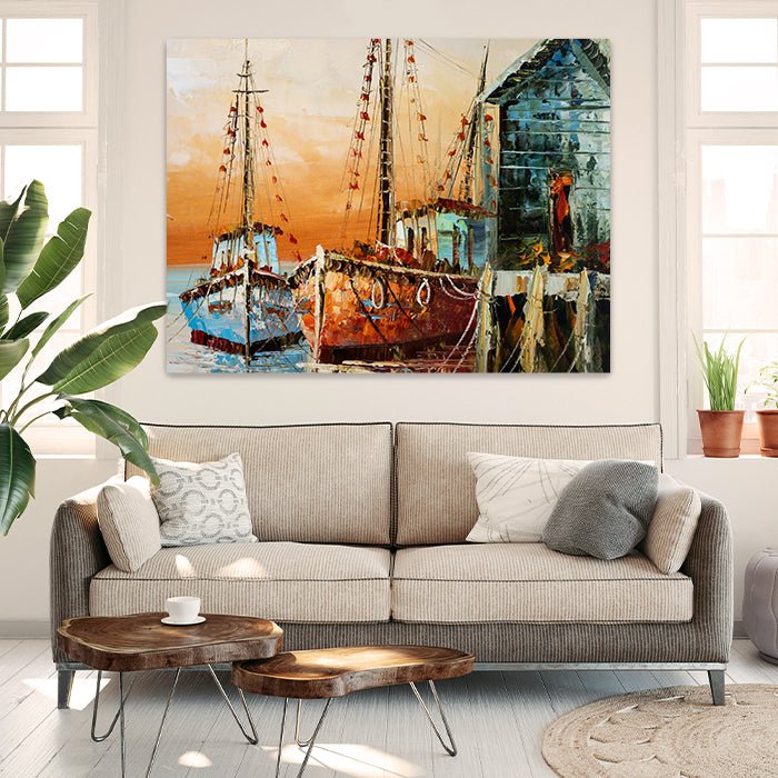 Leinwandbild Malerei Boote Querformat M0504 kaufen - Bild 2