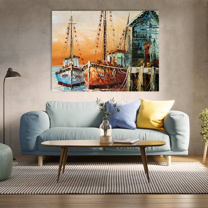 Leinwandbild Malerei Boote Querformat M0504 kaufen - Bild 3