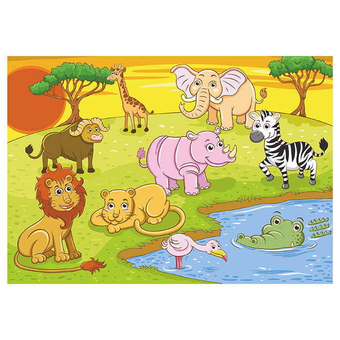 Fototapete Kinderzimmer Safari Tiere M0504 - Bild 2