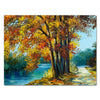 Canvas painting, trees, water M0510