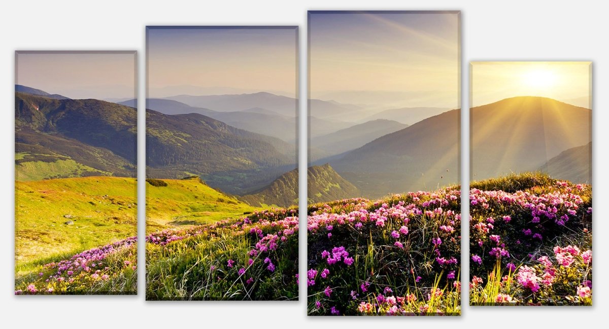 Canvas Print Multi-Piece Mountain Ridges in Sunlight M0511