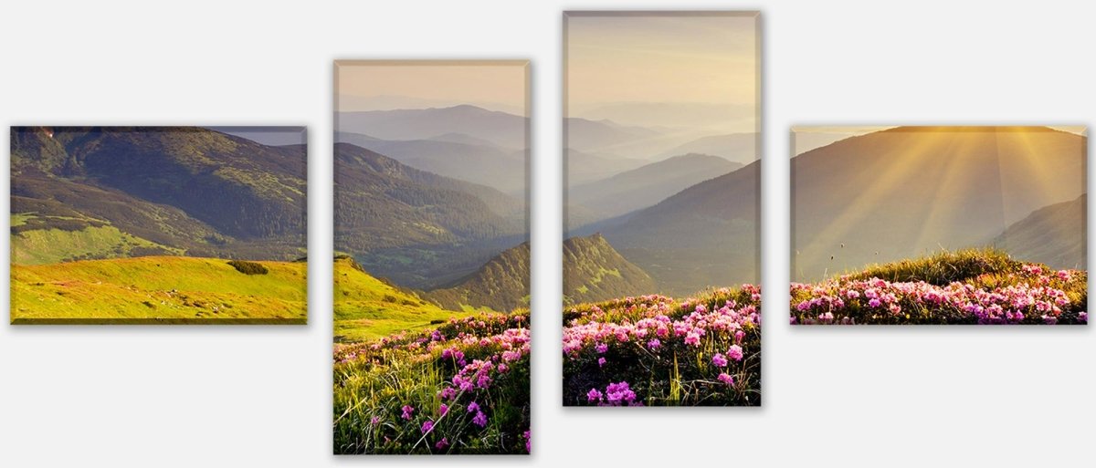 Canvas Print Multi-Piece Mountain Ridges in Sunlight M0511