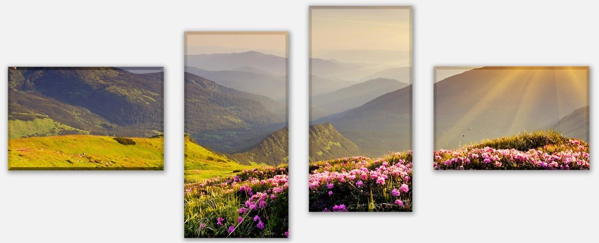 Canvas Print Multi-Piece Mountain Ridges in Sunlight M0511