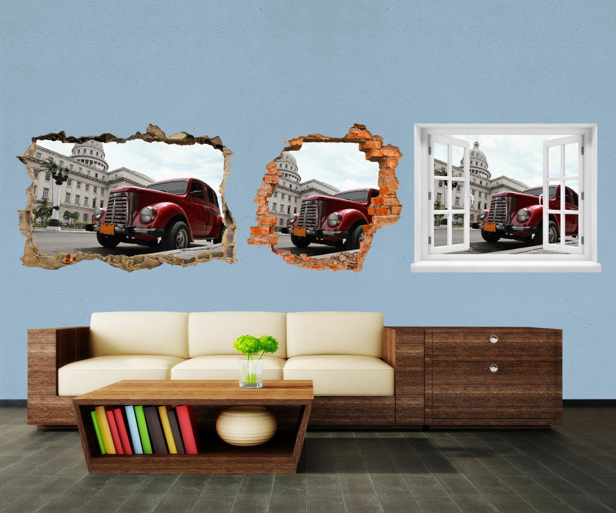 3D-Wandtattoo Oldtimer entdecken - Wandsticker M0513 - Bild 1