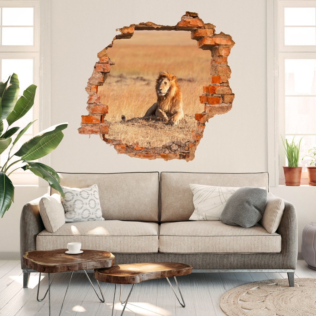 3D Wall Sticker King of the Savannah - Wall Decal M0515