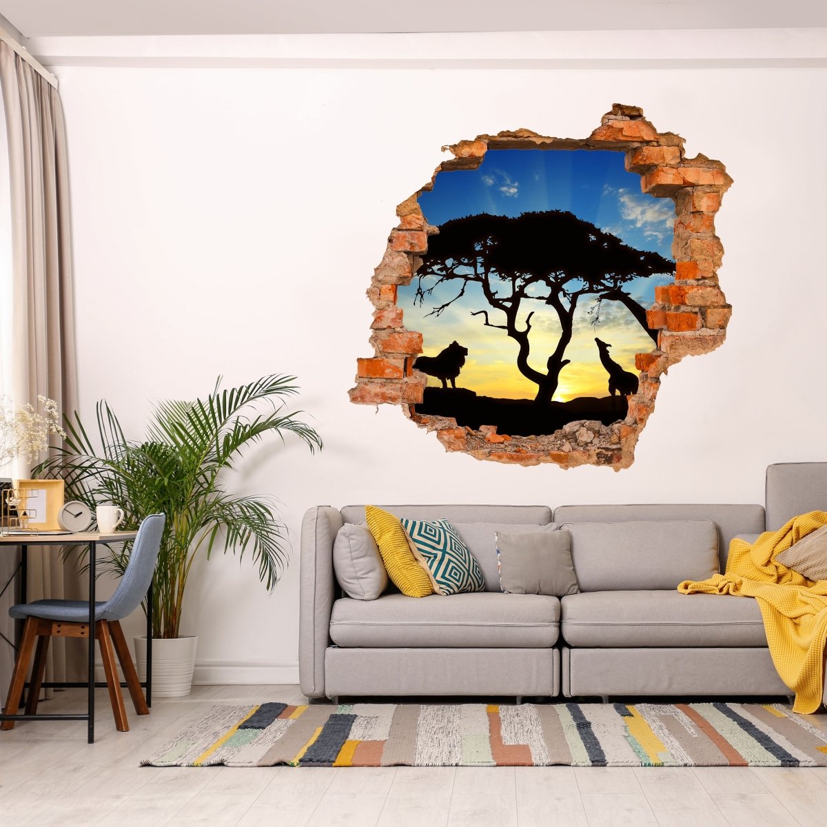 Sticker mural 3D Ombres africaines - Wall Decal M0521