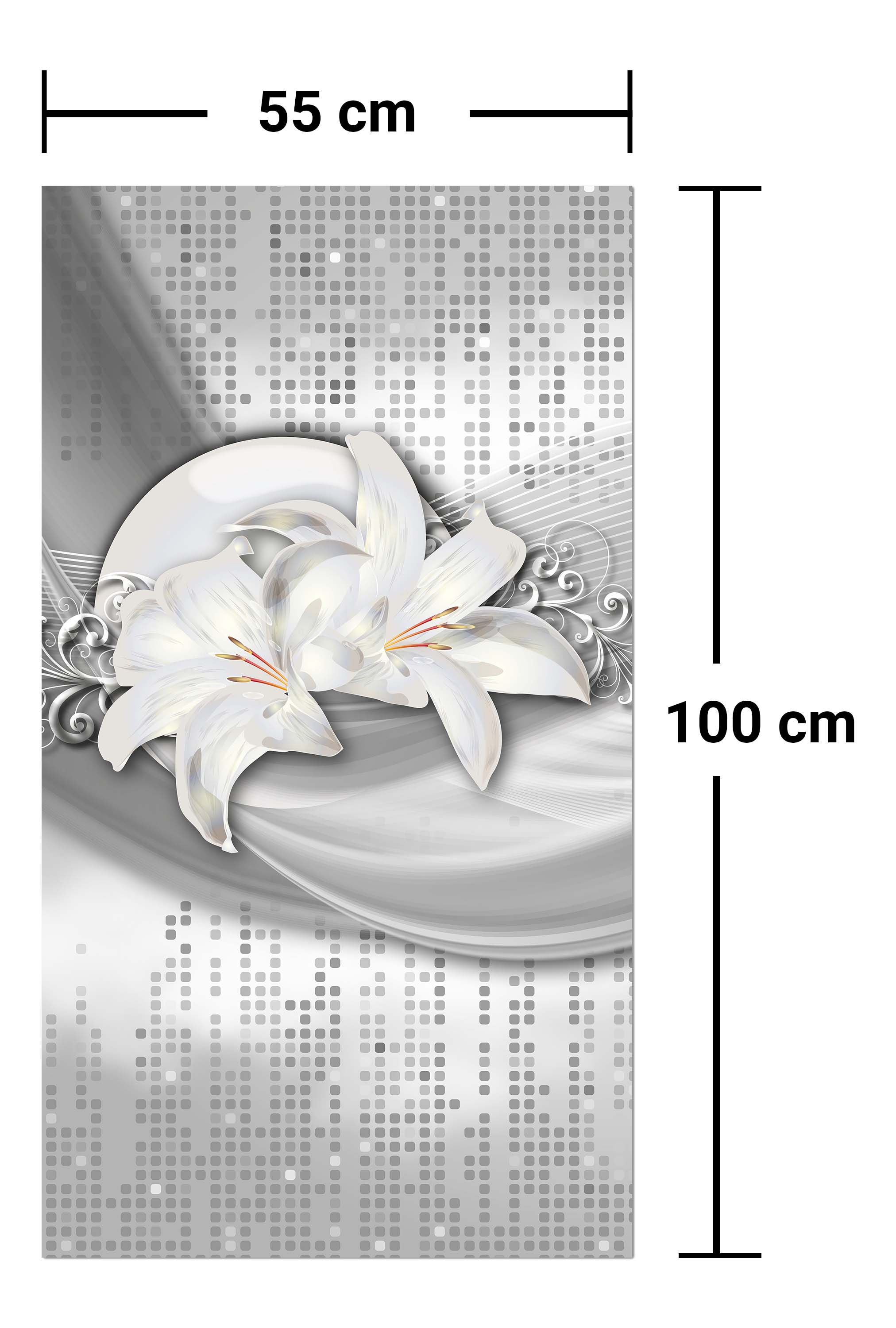Garderobe abstrakte Lilien grau silber M0524 entdecken - Bild 7