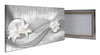 Leinwandbild abstrakte Lilien grau silber M0524