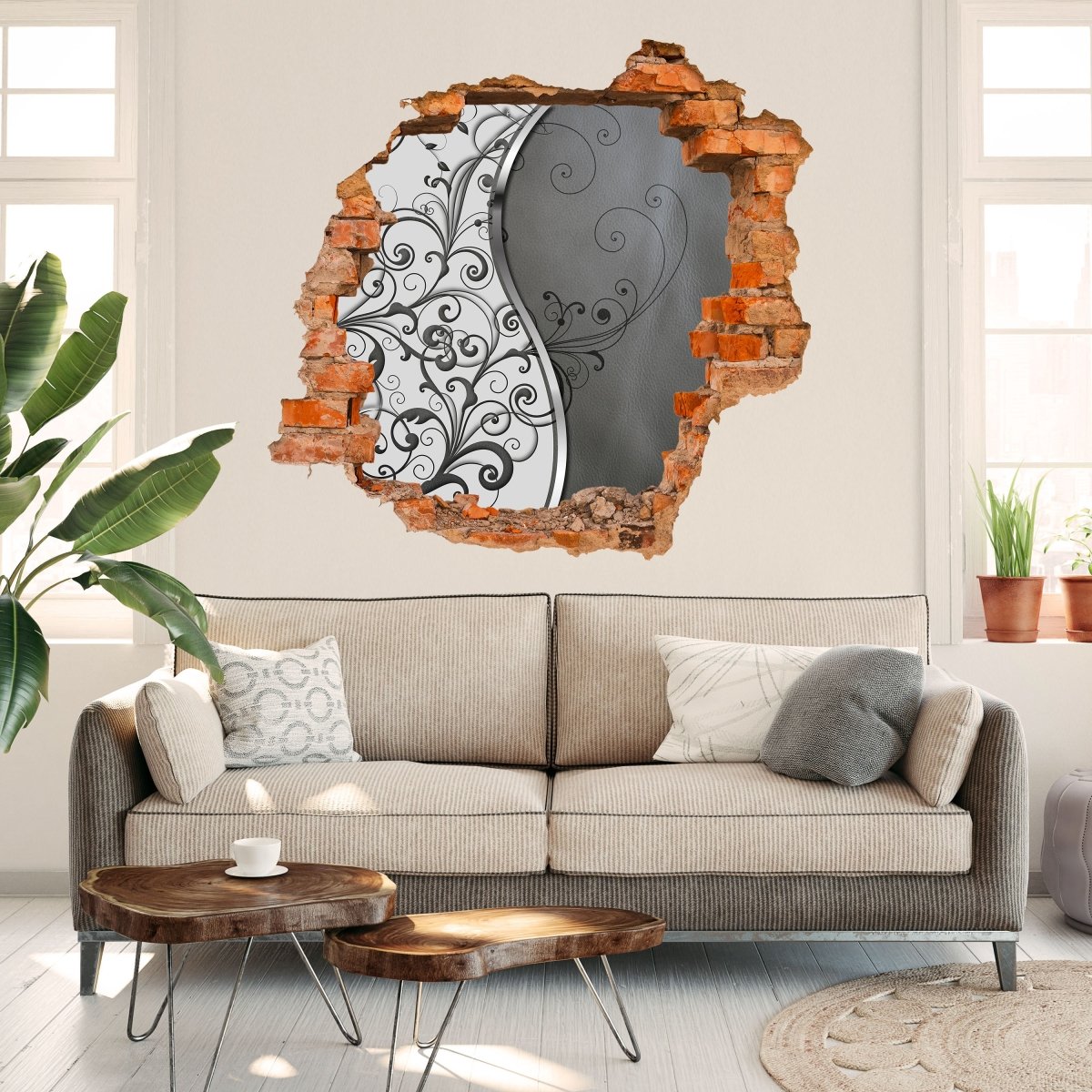 3D Leather Diamond Abstract Wall Sticker - Wall Decal M0525