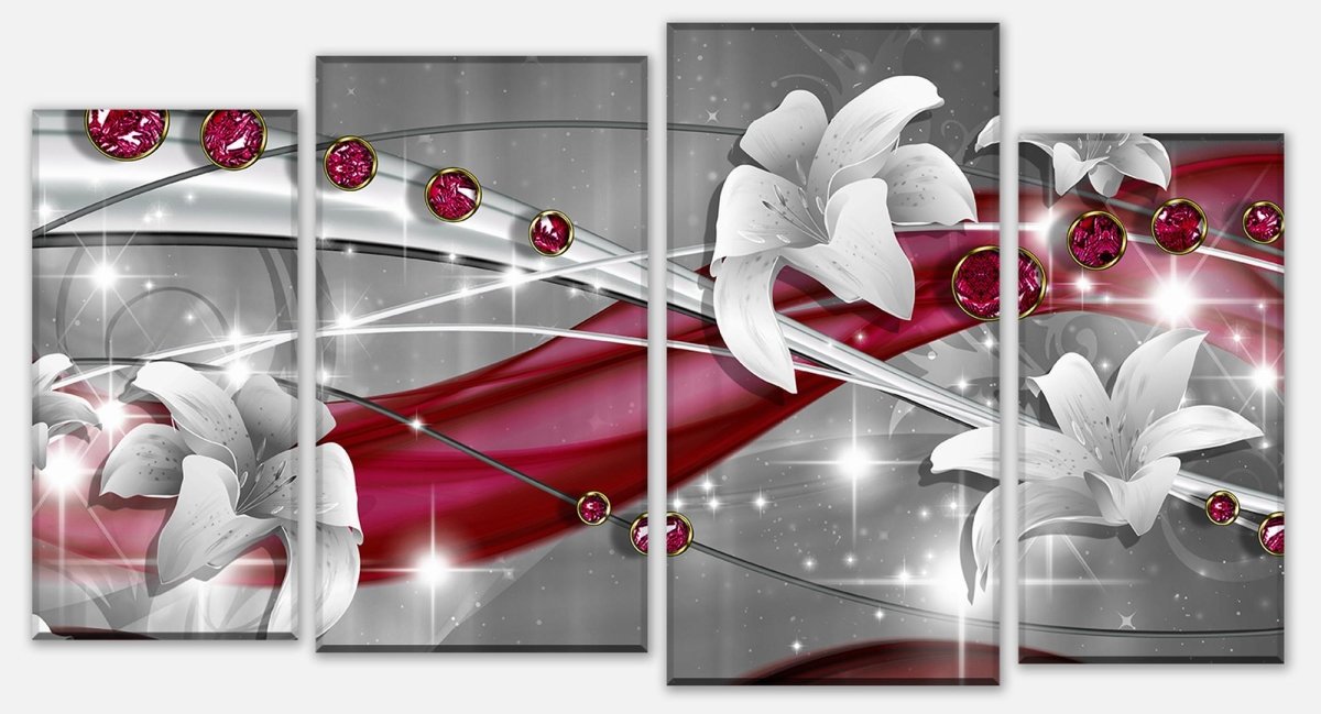 Stretched Canvas Print Abstract Diamond Lily M0530