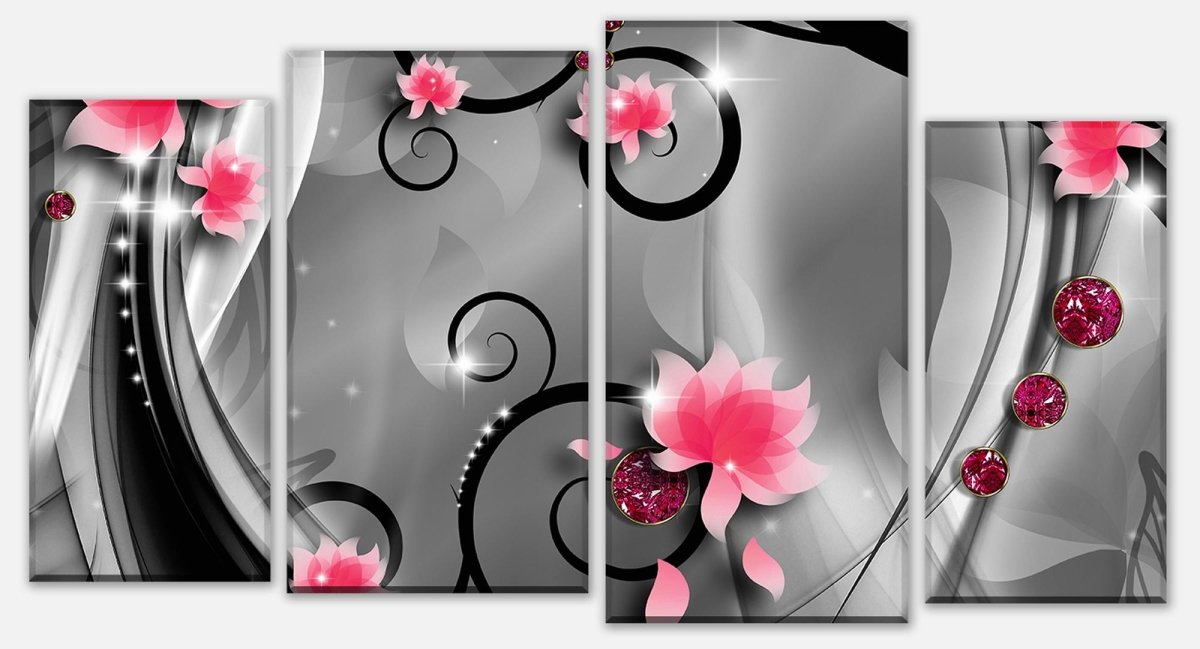 Canvas print Divider Diamond Blossoms M0534