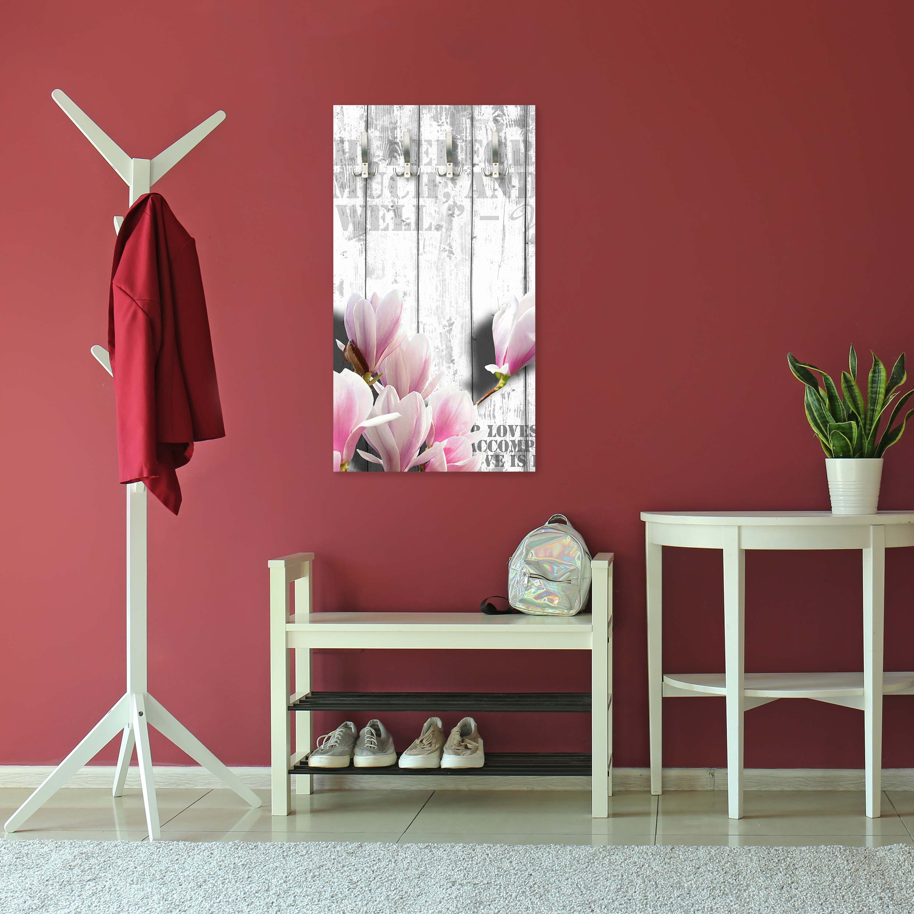 Garderobe Holz rosa Blüten M0540 entdecken - Bild 2