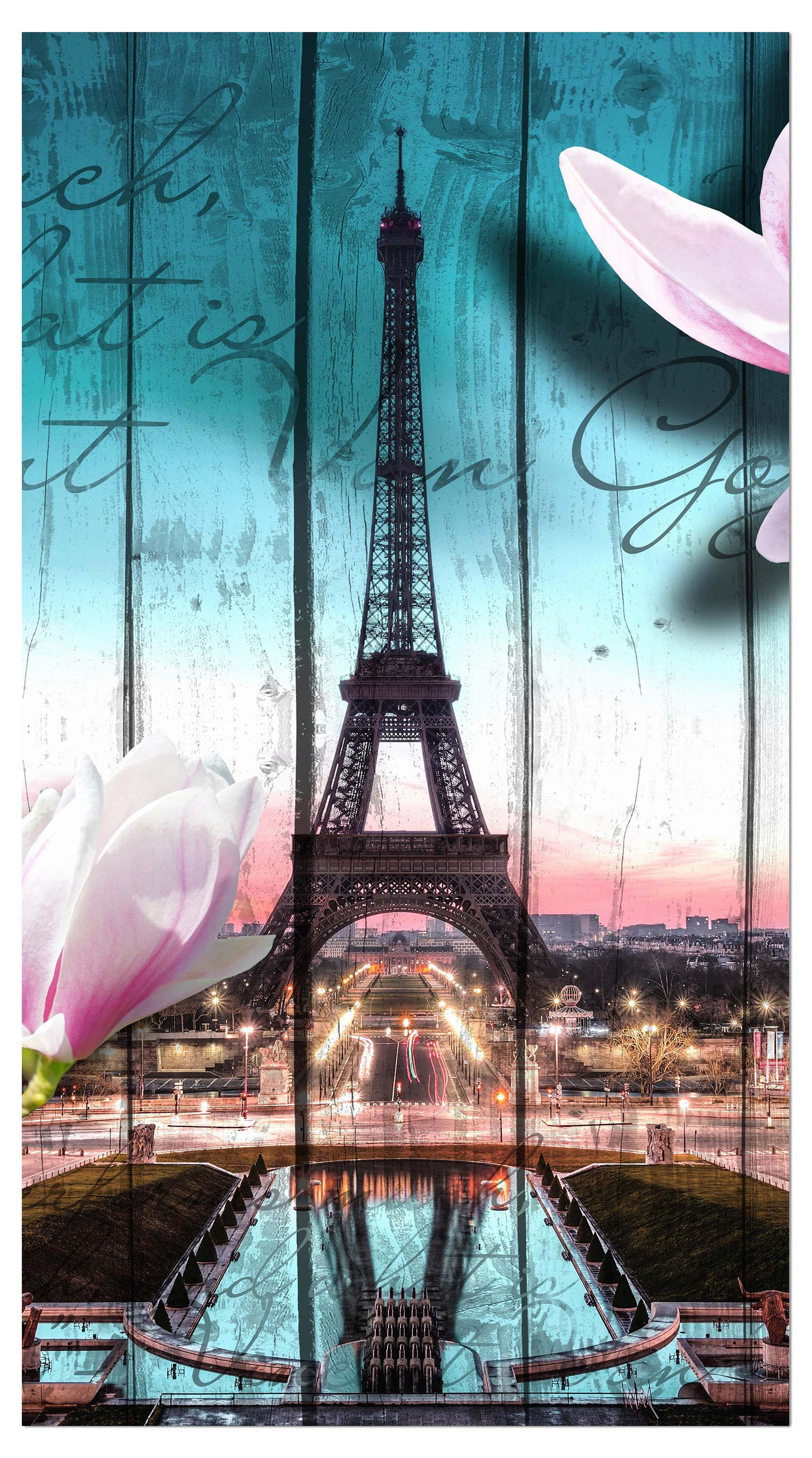 Garderobe Holz Blüten Paris Eiffelturm M0543 entdecken - Bild 4