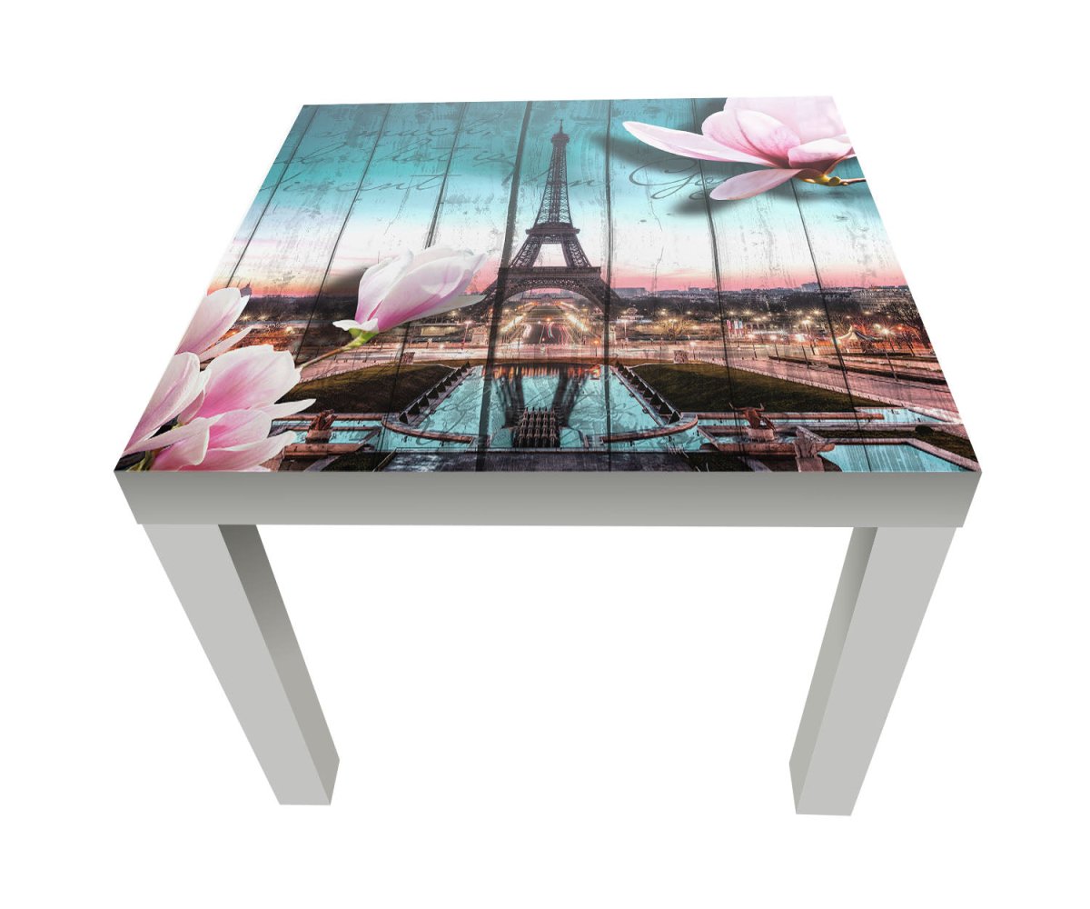 Beistelltisch Holz Blüten Paris Eiffelturm M0543 entdecken - Bild 1