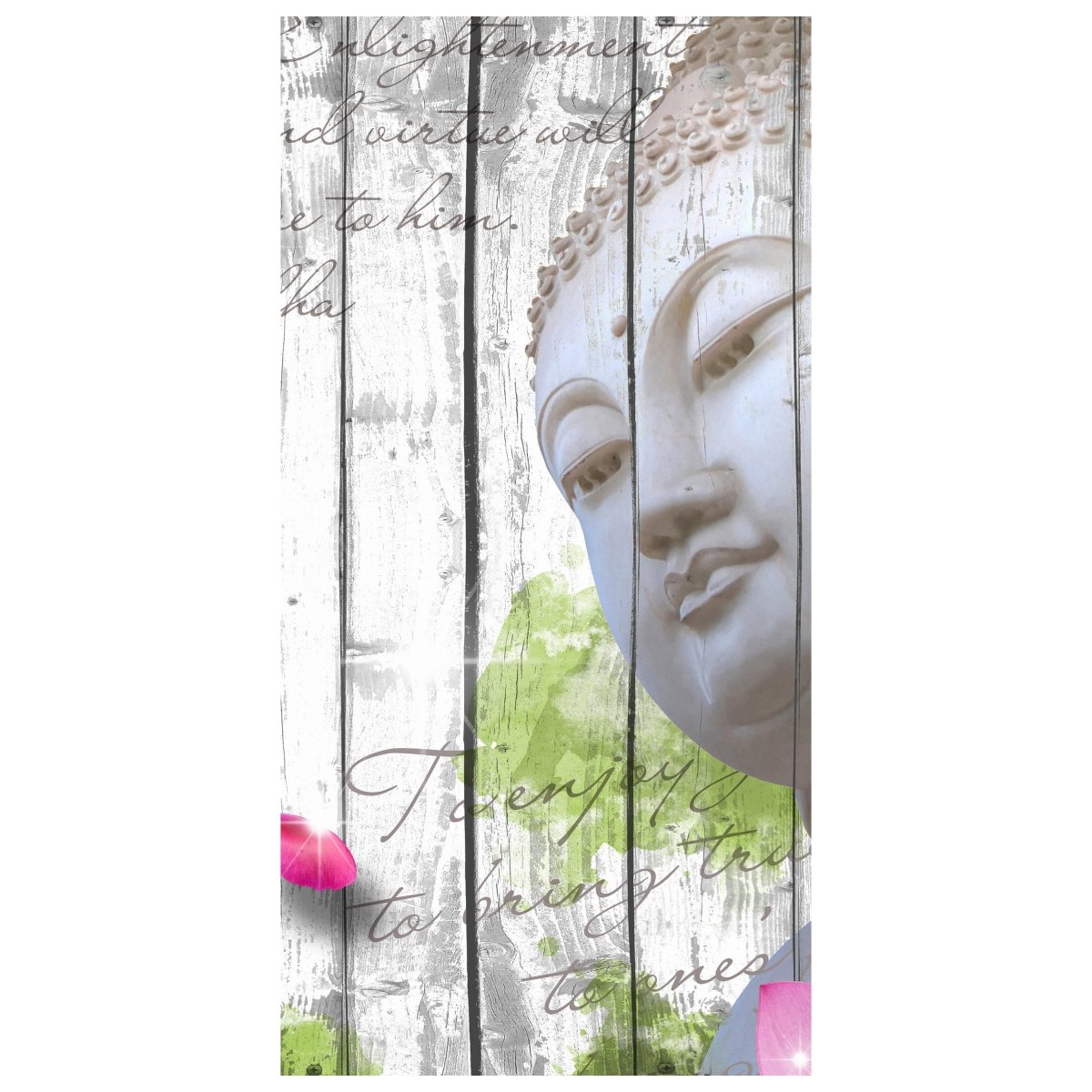 Türtapete Holz Blüten Buddha M0544 - Bild 2