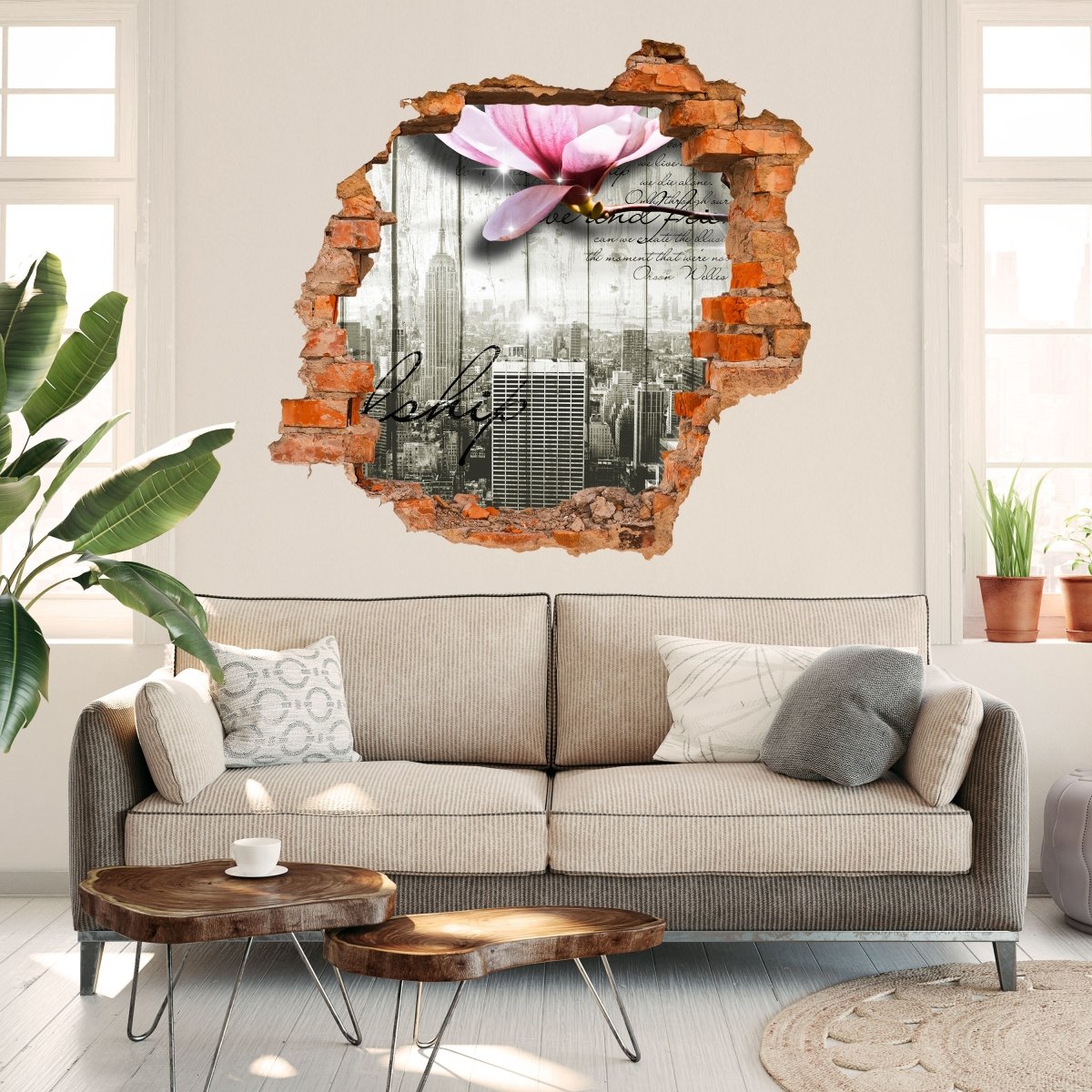 3D wall sticker style New York blossoms - Wall decal M0546