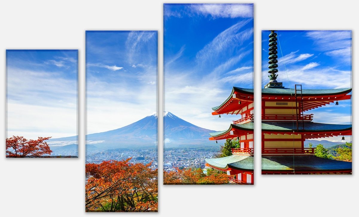 Leinwandbild Mehrteiler Mount Fuji-Chureito Pagoda M0552