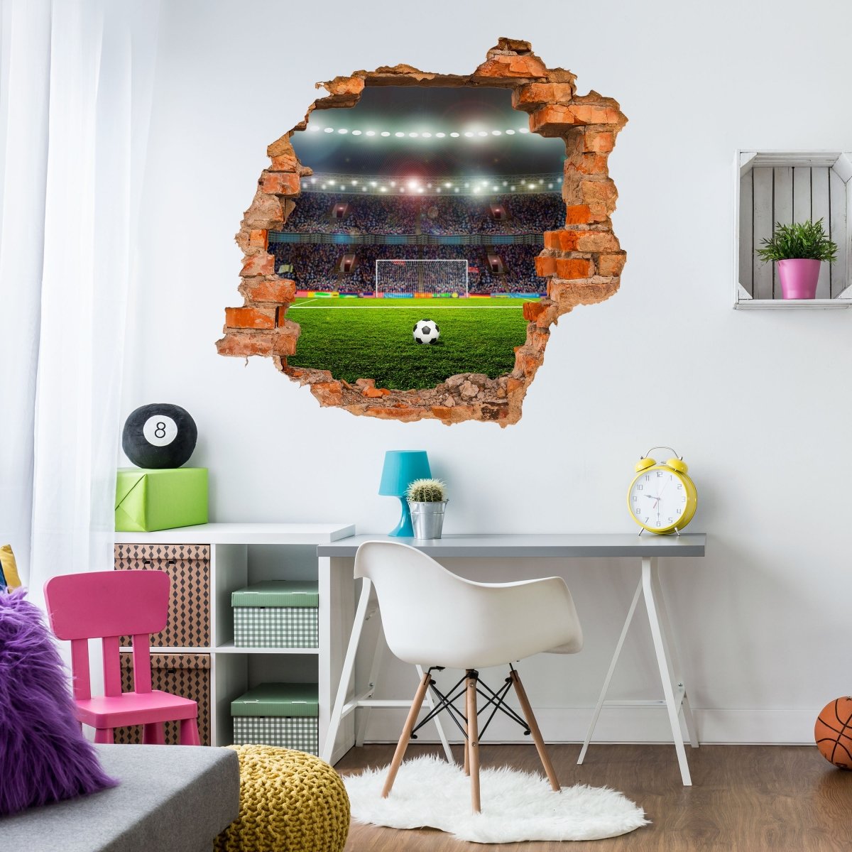 Sticker mural terrain de football 3D - Sticker mural M0557