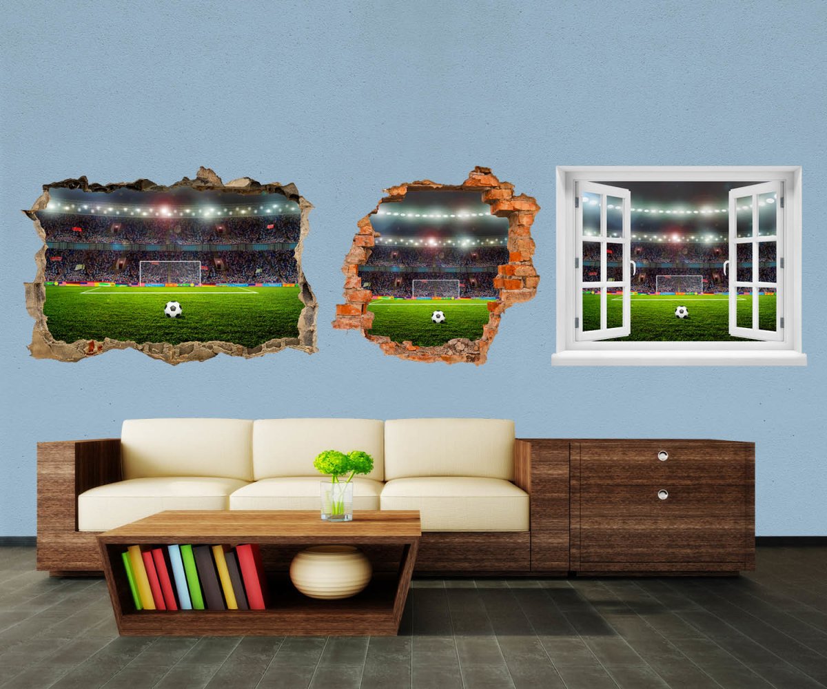 3D-Wandtattoo Fußballfeld entdecken - Wandsticker M0557 - Bild 1