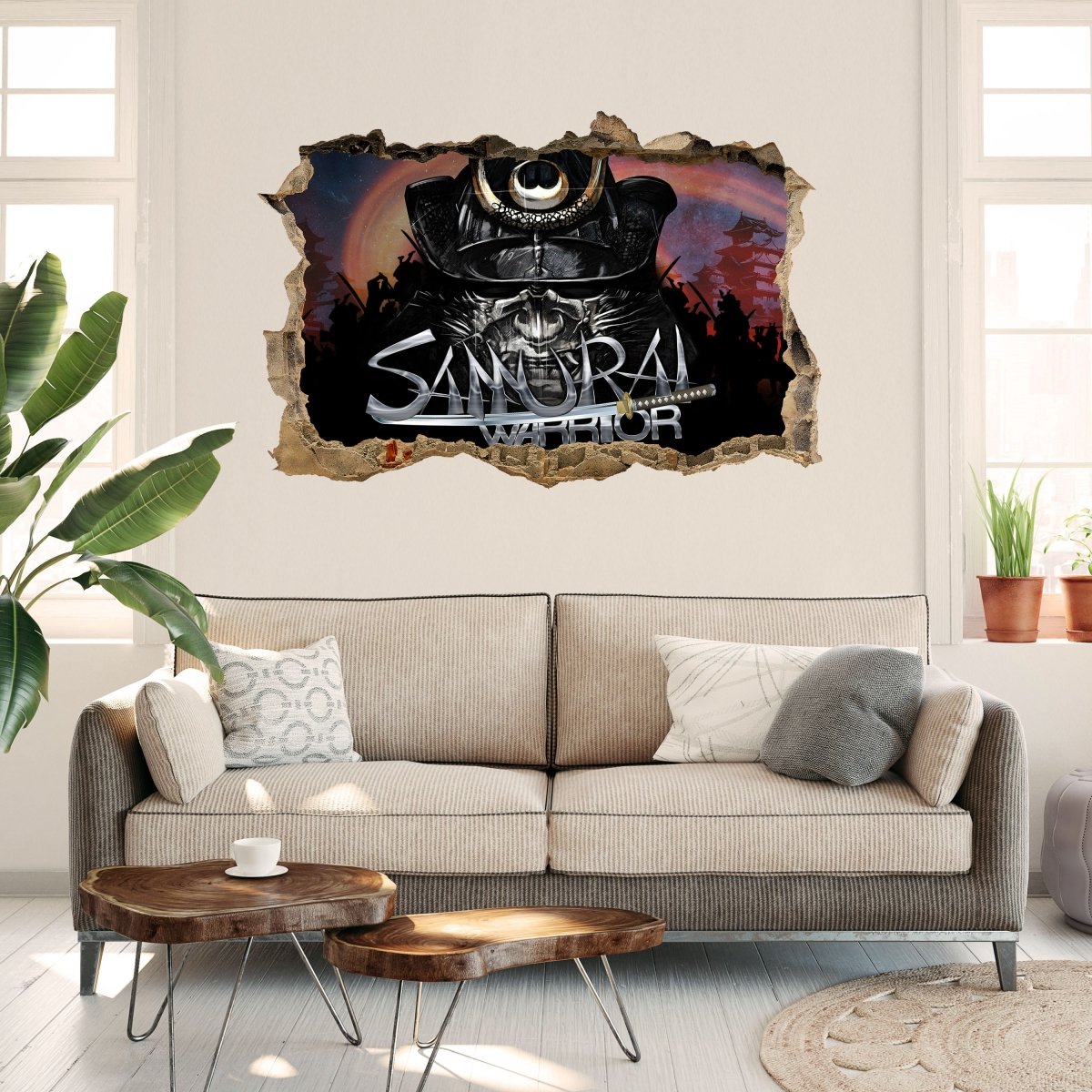Sticker mural 3D Samaurai Warrior - Wall Decal M0560